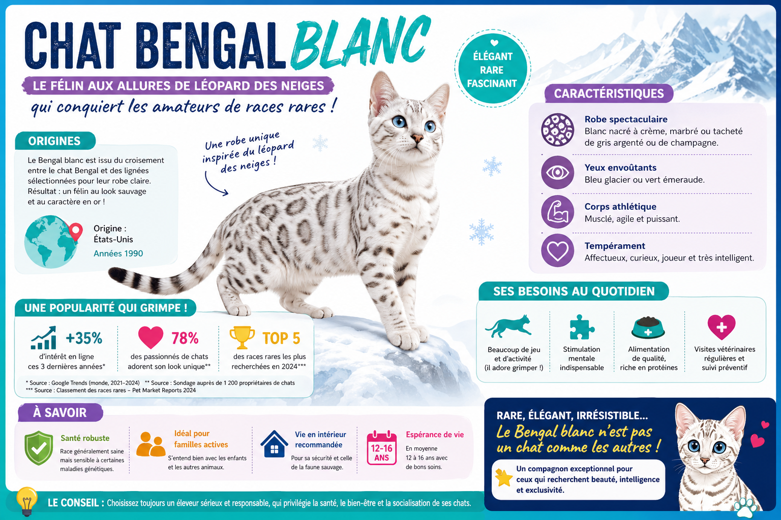 infographie-chat-bengal-blanc-le-f-lin-aux-allures-de-l-opard-1777115182857 Chat bengal blanc, le félin aux allures de léopard des neiges qui conquiert les amateurs de races rares