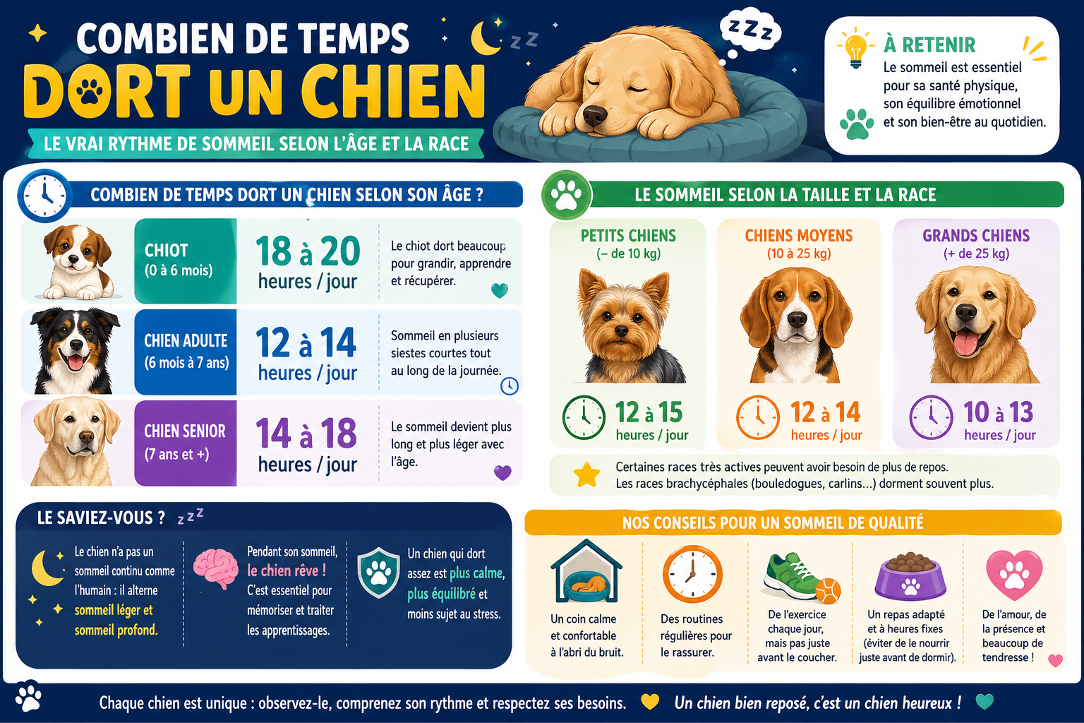 infographie-combien-de-temps-dort-un-chien-le-vrai-rythme-de-s-1777117824370 Combien de temps dort un chien : le vrai rythme de sommeil selon l'âge et la race
