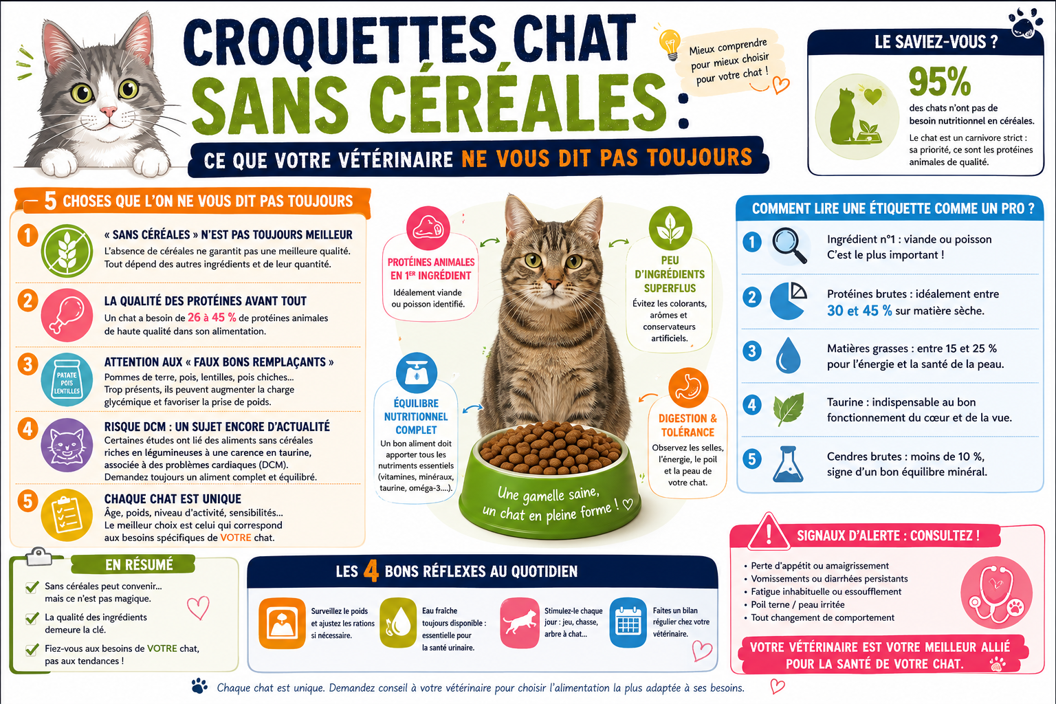 infographie-croquettes-chat-sans-c-r-ales-ce-que-votre-v-t-rin-1777626217040 Croquettes chat sans céréales : ce que votre vétérinaire ne vous dit pas toujours